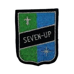 Vintage‎ Seven-Up Patch Embroidered Logo Soda Pop Collectible Iron On Applique
